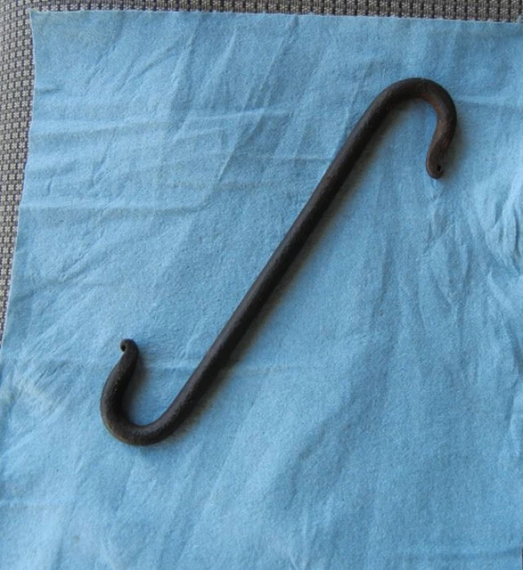 9 Inch Antique HOOK Fireplace Meat, Etc. Hand-Forged Wrought Iron Lot Blacksmith