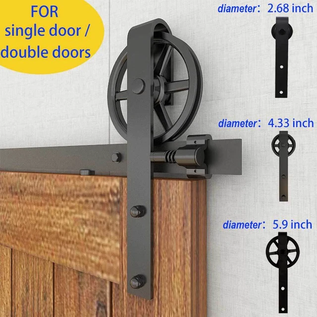 Sliding Barn Door Hardware Track Kit 4/5/6/8/10FT for Single/Double Wood Doors