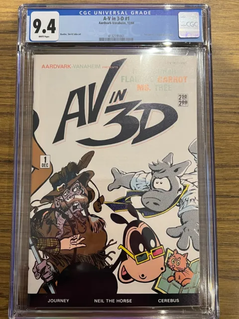 A-V in 3-D #1 CGC 9.6 White Pages. With Glasses. Second Highest graded  9.4