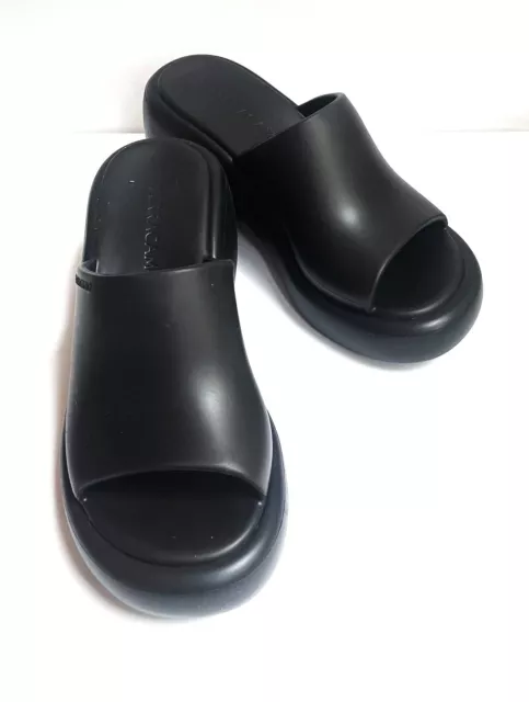 Salvatore Ferragamo  Black Rubber Deva Mules Slides Sandals Sz 7 $429