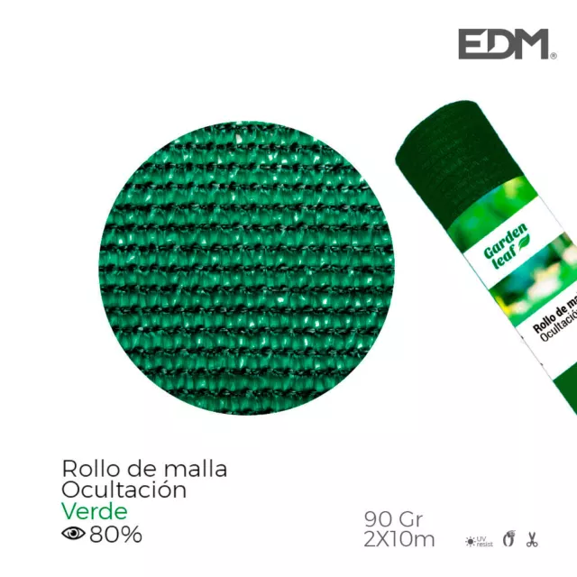 E3/75814 Rollo De Malla De Ocultacion Color Verde 90Gr 2X10M EDM