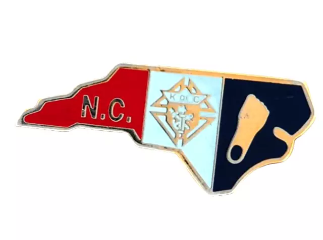 North Carolina Red White & Blue Knights Of Columbus Lapel Hat Jacket Pin K of C