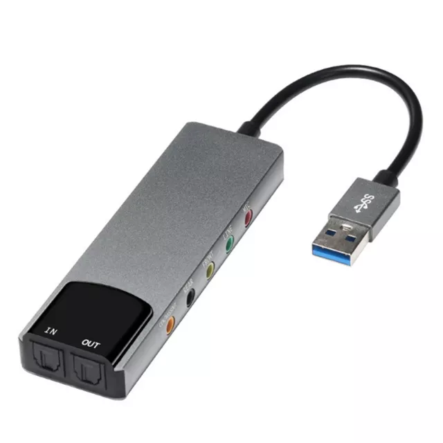 USB Sound Card 5.1 Channel External Audio Card SPDIF Optical for PC Computer