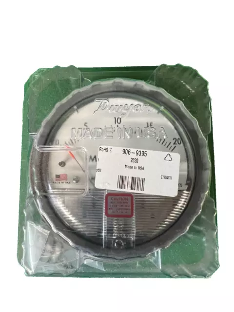 Low Pressure Gauge 0 - 20 Inches H2O Side Entry DWYER