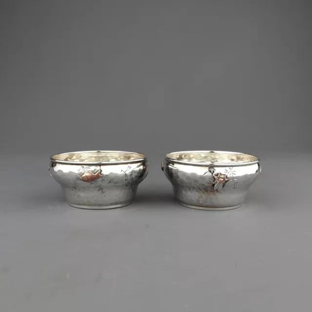 Rare Antique Whiting Mixed Metal Silver Japanesque / Japanese/ Aesthetic Bowls.