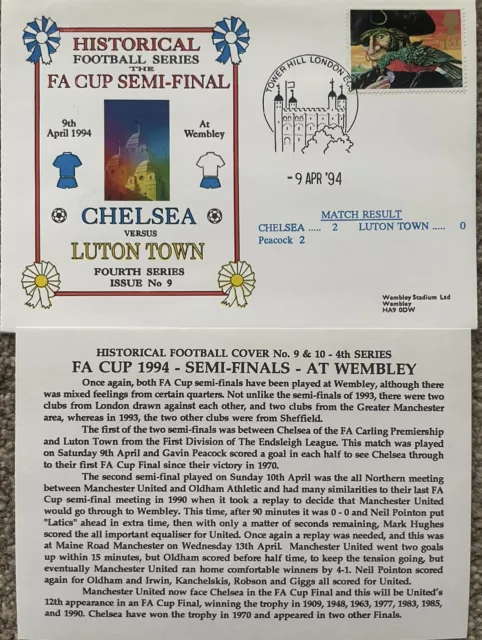 Chelsea v Luton Town FA Cup Semi Final 1994 Dawn First Day Cover