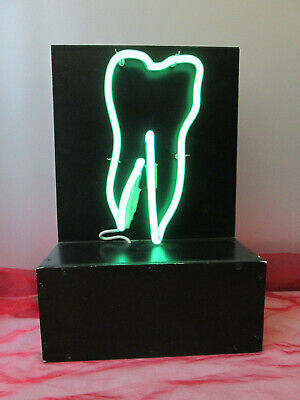 Alte Zahnarztreklame Neonreklame Leuchtwerbung Dental Leuchtreklame Schaufenster 2