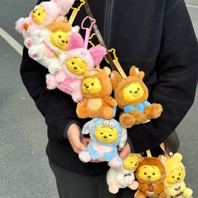 MINISO Winnie The Pooh Plush Toy - Sitting With Biscuits, Soft Stuffed Animal