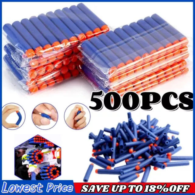 500Pcs Gun Soft Refill Bullets Toy Darts Round Head Blasters