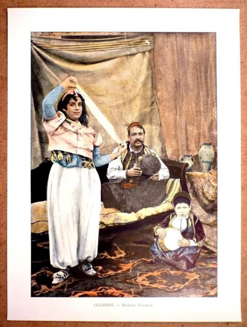 TUNISIE  Danseuse tunisienne - Photochromie fin 19ème Gravure