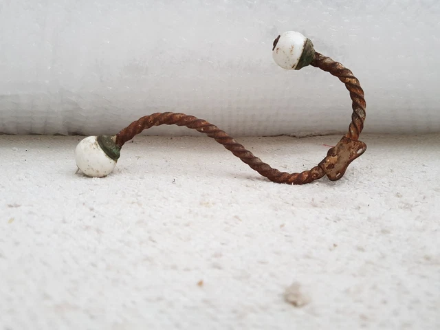 Vintage Ornate Victorian Dual Side Ceramic Knobs Iron Swirl Wall Hook