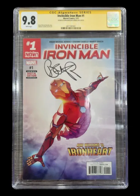 Invincible Iron Man #1 (Marvel 2017) Cgc 9.8 Signed By Brian Michael Bendis