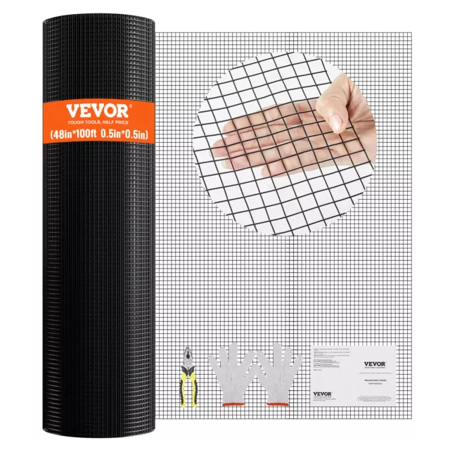 VEVOR Hardware Cloth 48'' x 100' Wire Mesh Roll 19 Gauge Chicken Wire Fence Roll