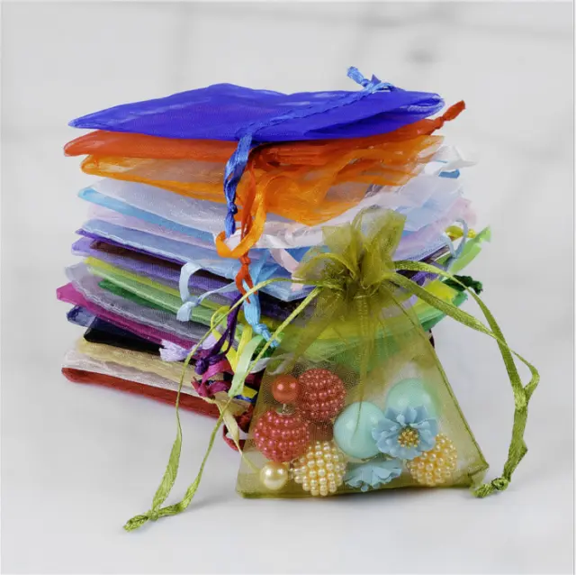 10-100Pcs Organza Gift Bags Wedding Party Favour Xmas Jewellery Candy Pouches 3