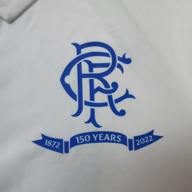 Glasgow Rangers Football Polo Shirt Mens Medium White Castore Sports Casual NWT 3