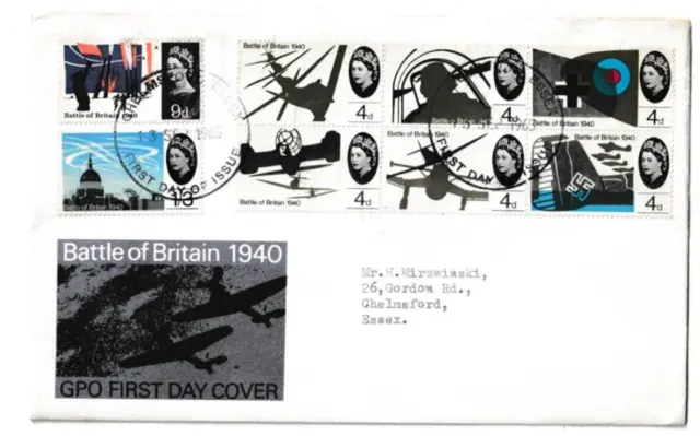 13/9/1965 UK GB FDC - Battle of Britain - Night Flying - Chelmsford FDI Postmark