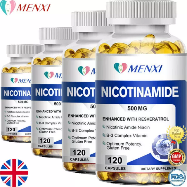 Nicotinamide 500mg Vitamin B3 Supplement Energy Support Skin Health 120capsules