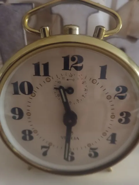 Orologio sveglia Veglia dorata  vintage funzionante 2