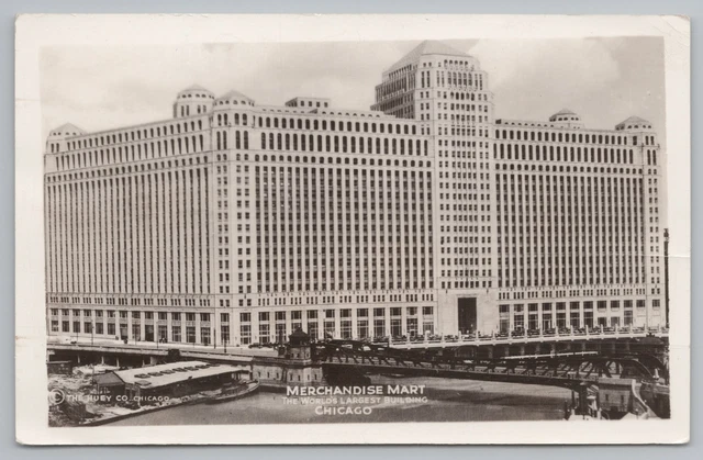 Chicago IL~Merchandise Mart~Worlds Largest Bldg~Grogan~Real Photo Postcard~RPPC