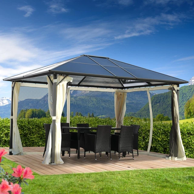 BRAST Pavillon Aluminium 3x4m Premium beige Garten Pavillion Festzelt 2.Wahl