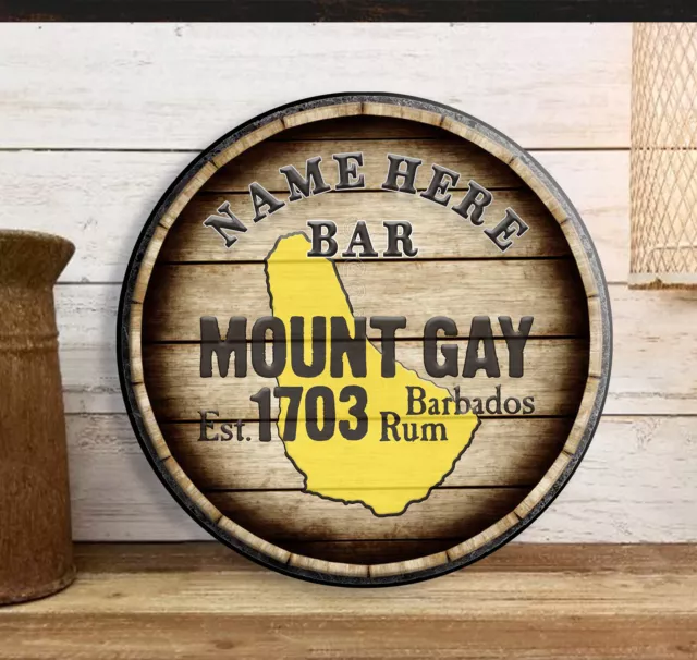 Personalisierte Halterung Gay Rum Bar runder Wandschuppen Retro RRS064