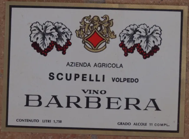 Etichetta Vino Barbera Azienda Agricola Scupelli Volpedo Wine Enologia Labels