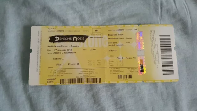 Depeche Mode  biglietto concerto Milano 27/01/2018
