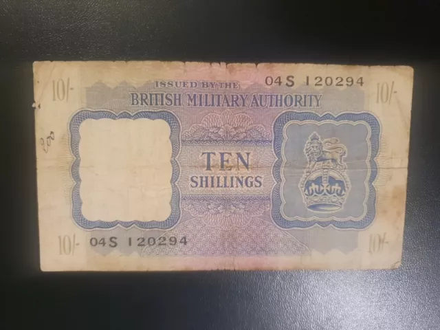 British Military Authority Ten Shillings 1943