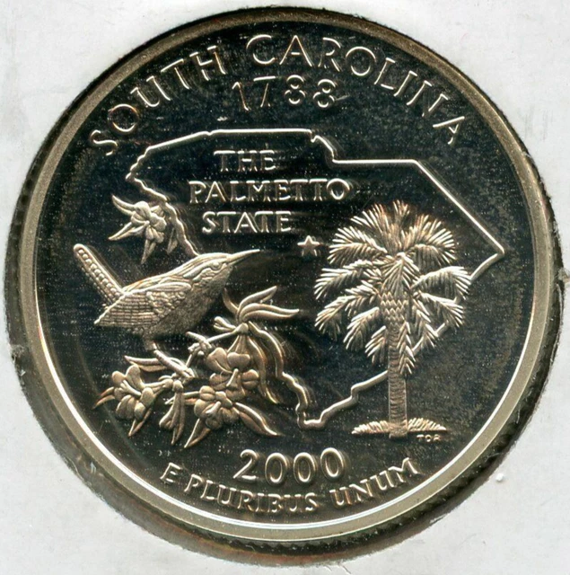 2000-S South Carolina State Quarter Silver Proof Coin - San Francisco Mint JN115