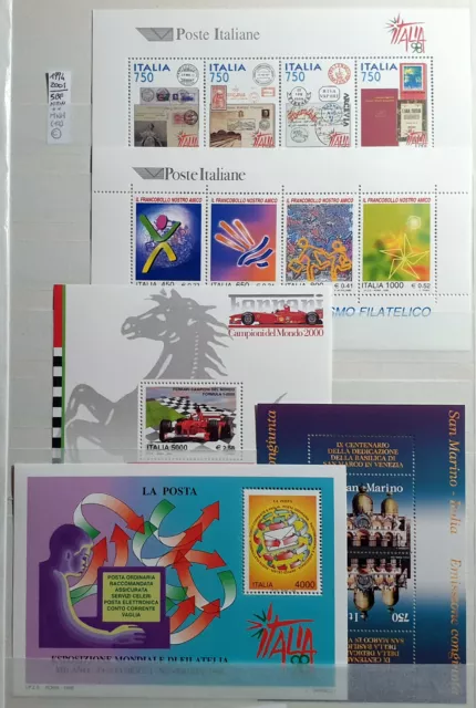 Italy Repubblica 1994-2001 Posta, Ferrari, Italia ‘98 - 5 Foglietti - 12 Stamps