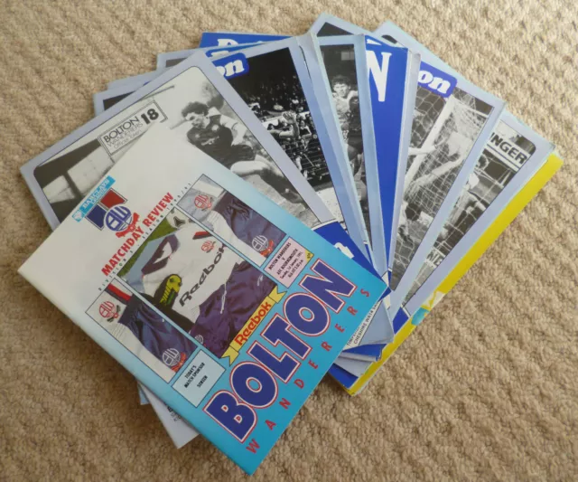 Bolton Wanderers Programmes 1981-1991