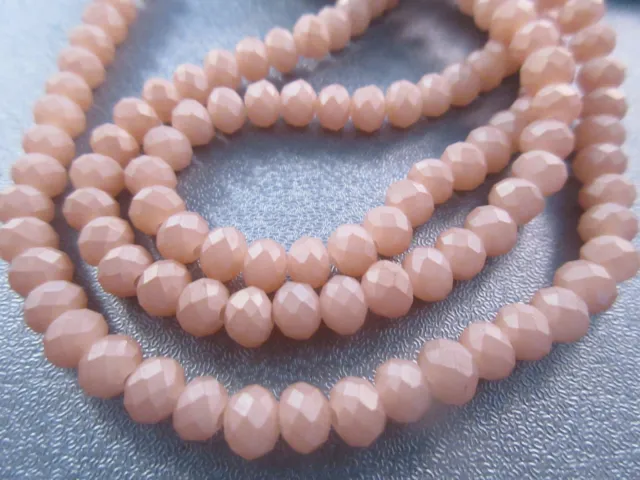 Chinese Crystal Beads 6mm Faceted Roundel 96pcs Matte Peach