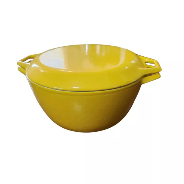 Copco Michael Lax Yellow Dutch Oven D3 with Lid Enamel Coated Cast Iron