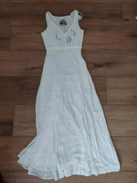 Desigual Kleid 38 Lang NEU weiß Vest Tenerife Maxikleid