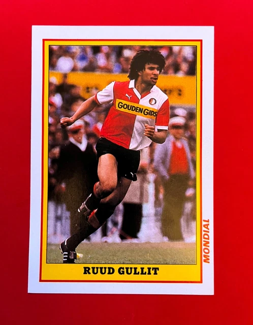 Carte Rookie Ruud Gullit – AC Milan 1988 – Fiche Mondial – État Near Mint – Rare