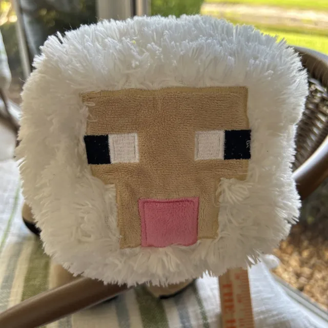 Minecraft Sheep Lamb 15” White Curly Soft Plush Pillow Buddy Stuffed Animal