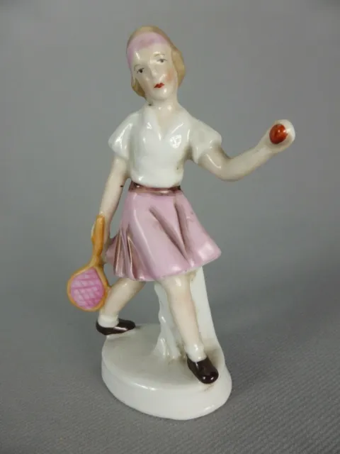 Jolie Figurine En Porcelaine Tennis Woman Atp Roland Garros Winbledon 771-1