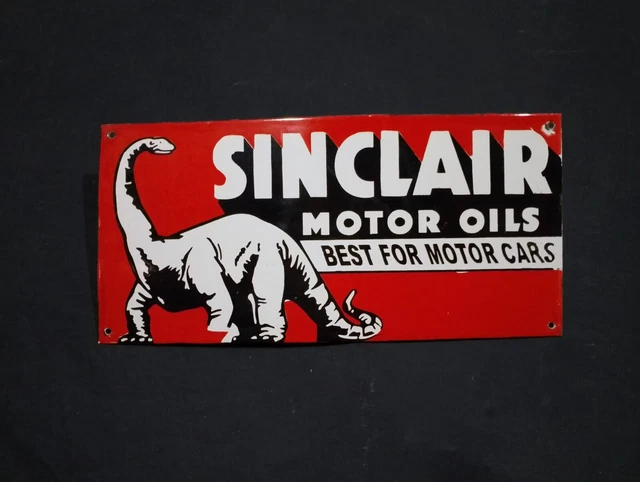 Porcelain Sinclair Motor Oil Enamel Metal Sign Size 22" x 11" Inches