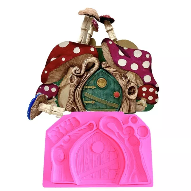 Garden Door Fondant Mould Fairy House Chocolate Mold 3D Cupcake Topper Silicone