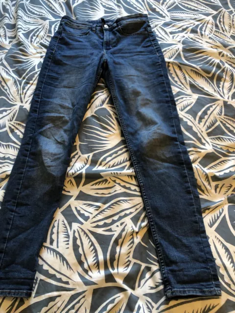 HM Divided 8 Jeans Mid Blue Wash Skinny Stretch H&M