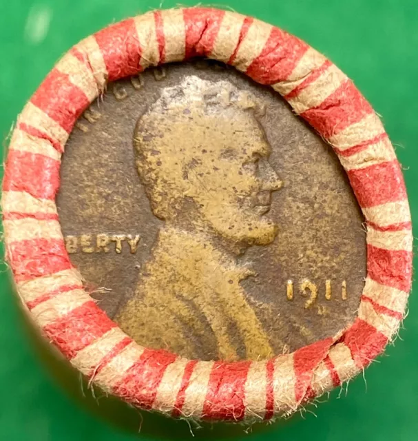 191-D / 1922-D Mixed Wheat Lincoln Roll See Both Sides Of End Coins 09-55 Only