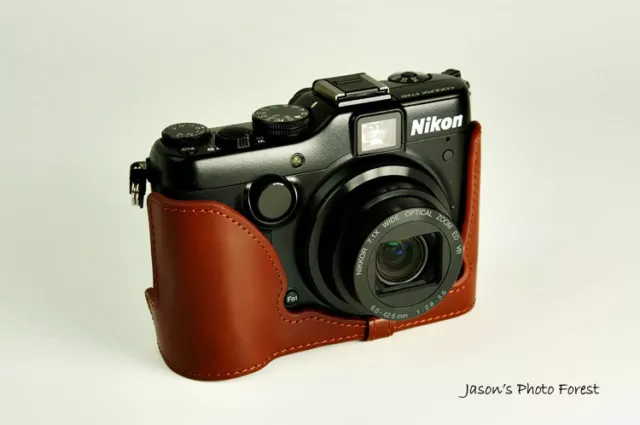 Handmade Vintage Genuine real Leather Half Camera Case bag cover for Nikon P7100