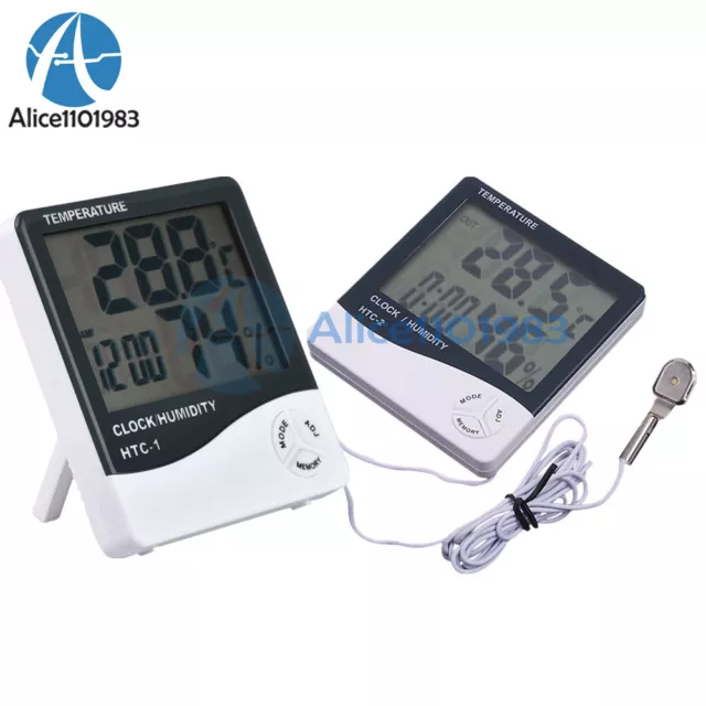 LCD Outdoor Indoor HTC-2 HTC-1 Thermometer Hygrometer Temperature Humidity Meter