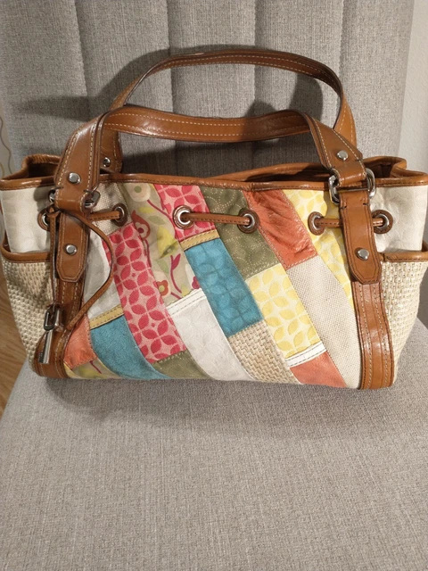 Fossil Colorful Patchwork Handbag Purse