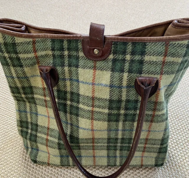 Boden Large Tote Wool Tweed Bag And Leather
