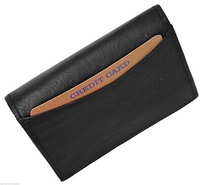Leather Credit Card & ID Holder Slim Design Black Men's Wallet MARSHAL!!! 3