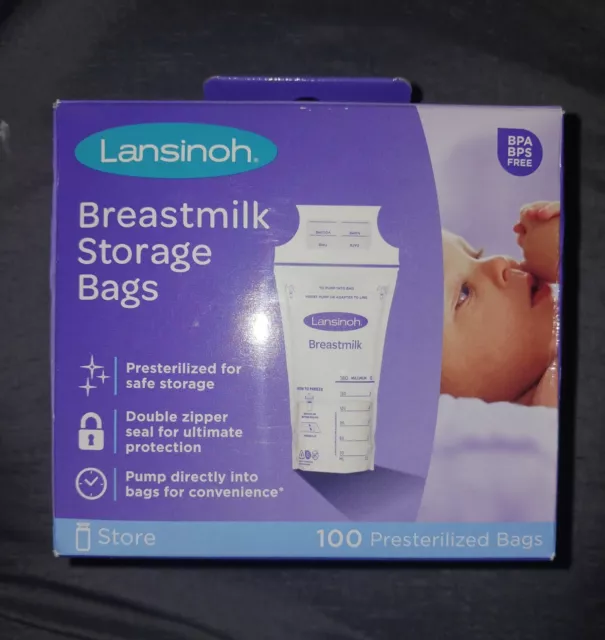 SEALED Lansinoh Breast milk Breast Pump Storage Bags 100 Count Infant Baby