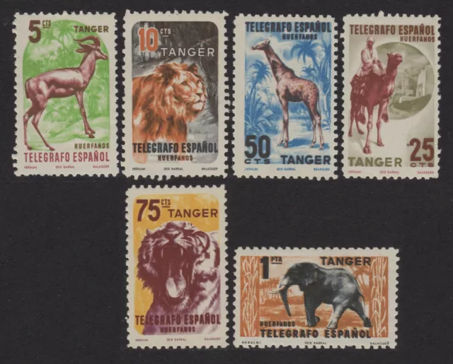 1957 Tanger Spanish, Animals Telegraph Stamps Telegraphs, MNH / Edifil 59/64