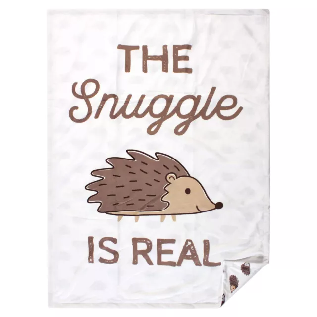 Hudson Baby Unisex Baby Plush Mink Blanket, Hedgehog, Size