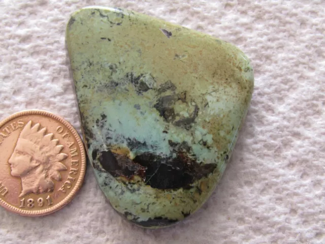 NATURAL Orvil Jack Turquoise Cab 75 carat Cabochon Nevada Blue Green Faustite
